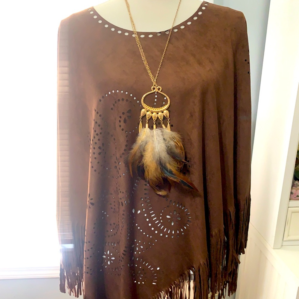 Cato Suede Poncho